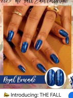 Color Street Nail Polish Strips Royal Brocade FDS679 16pcs NEW blue and black
